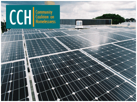 49 kW solar electric system with 209 solar panels and 130 kW standby generator for Community Coalition on Homelessness